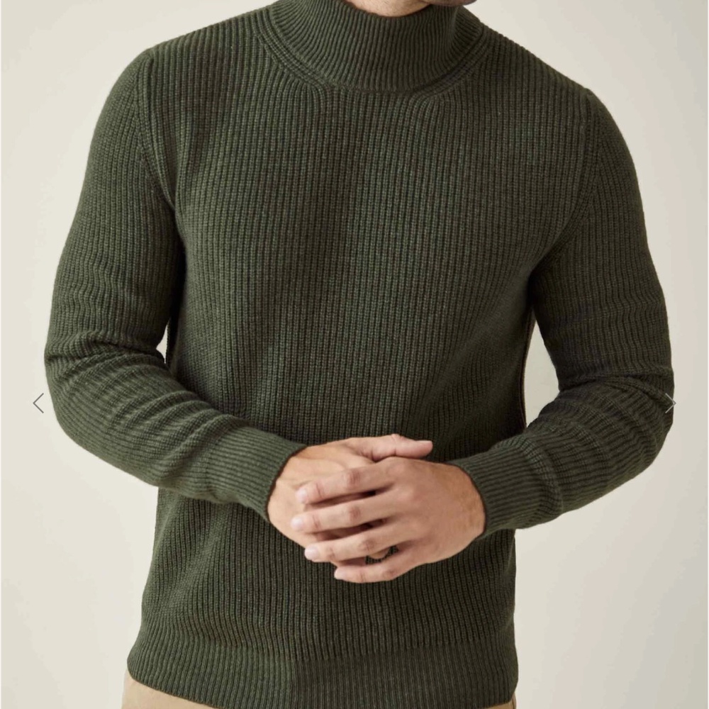 Luca Faloni_Hunting Green Mock Neck 4-Ply Cashmere_Large